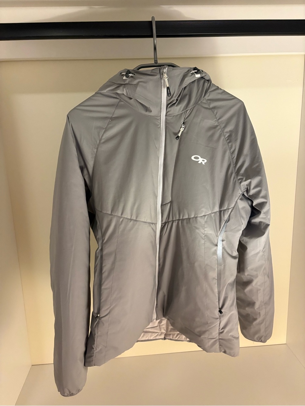 Outdoor Research Light Gray Hooded Wind Jacket